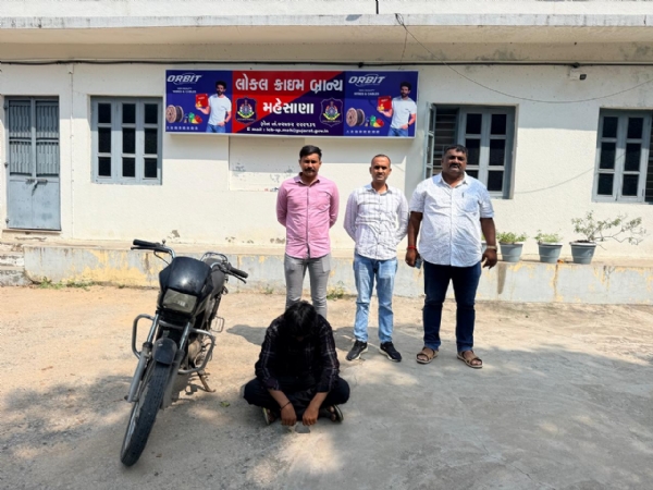 મહેસાણા તાલુકાના અનડીટેક્ટ વાહનચોરીનો ભેદ ઉકેલાયો, ચોરીની બાઇક સાથે એક આરોપી ઝડપાયો